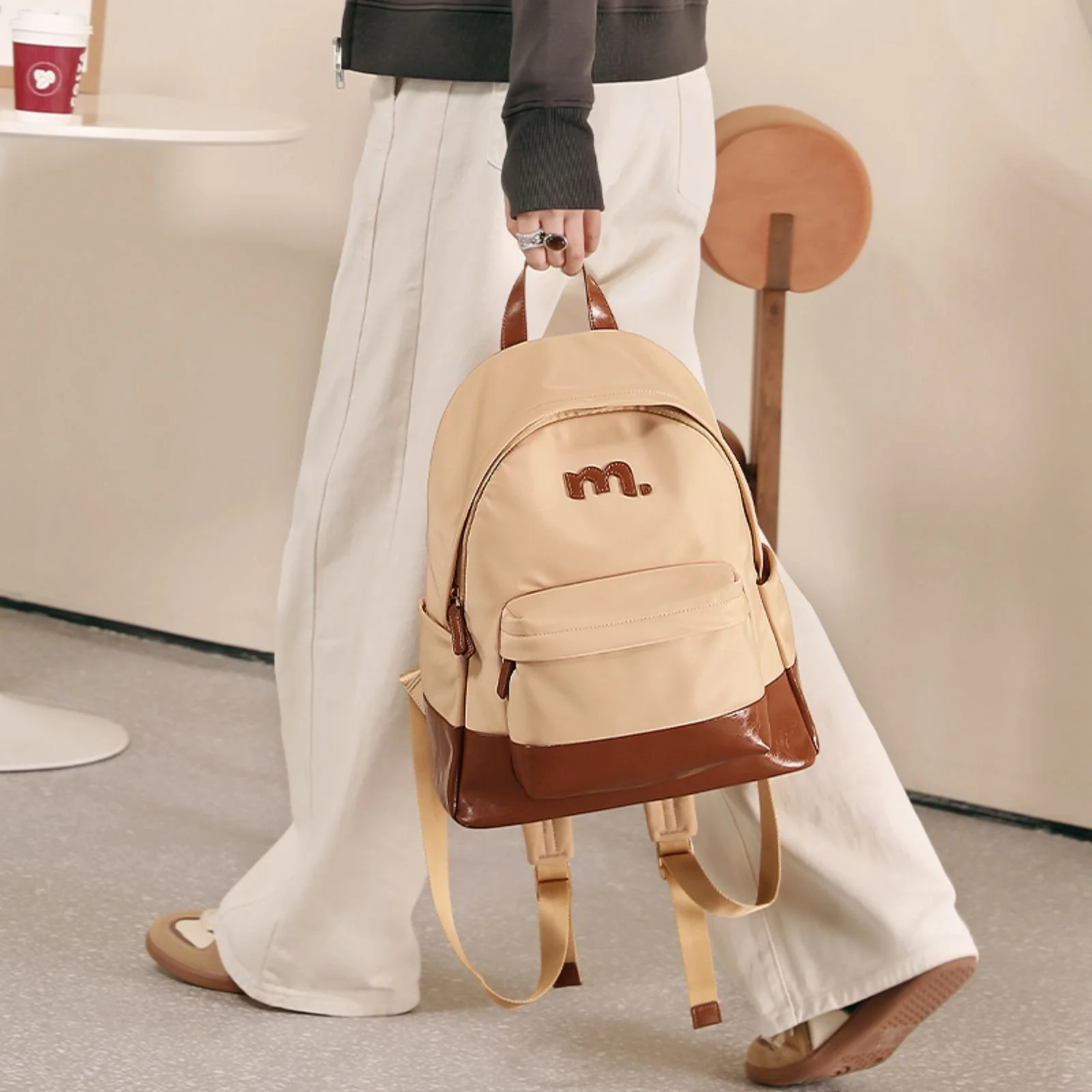 Large Capacity Women Backpack for 13-inch Laptop - Stylish School Bag with Multi-Compartments