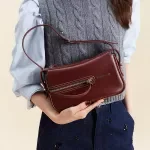 Stylish Mahjong Baguette Shoulder & Handbag – Premium Split Leather Design