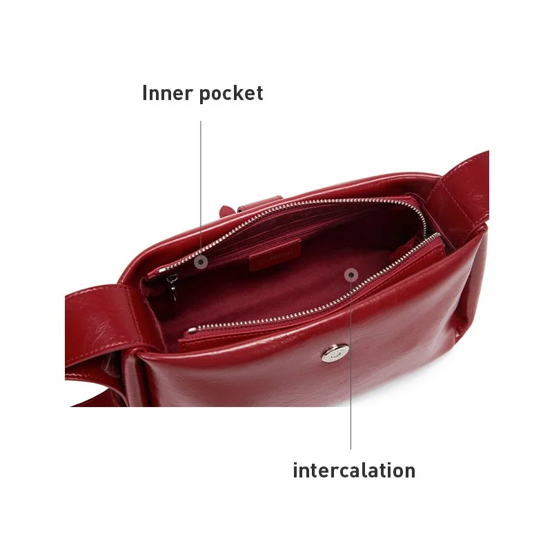 Luxury Split Leather Crossbody Handbag for Women – Fashion Shoulder Bag