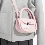 Chic Circular Soft Leather Bag with Synthetic Lining – Stylish Everyday Purse