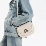Chestnut Brown Modern Saddle Crossbody Bag – Simple Split Leather Style