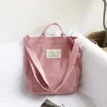 Women’s Corduroy Tote Shoulder Bag – Large Capacity Casual Crossbody Purse