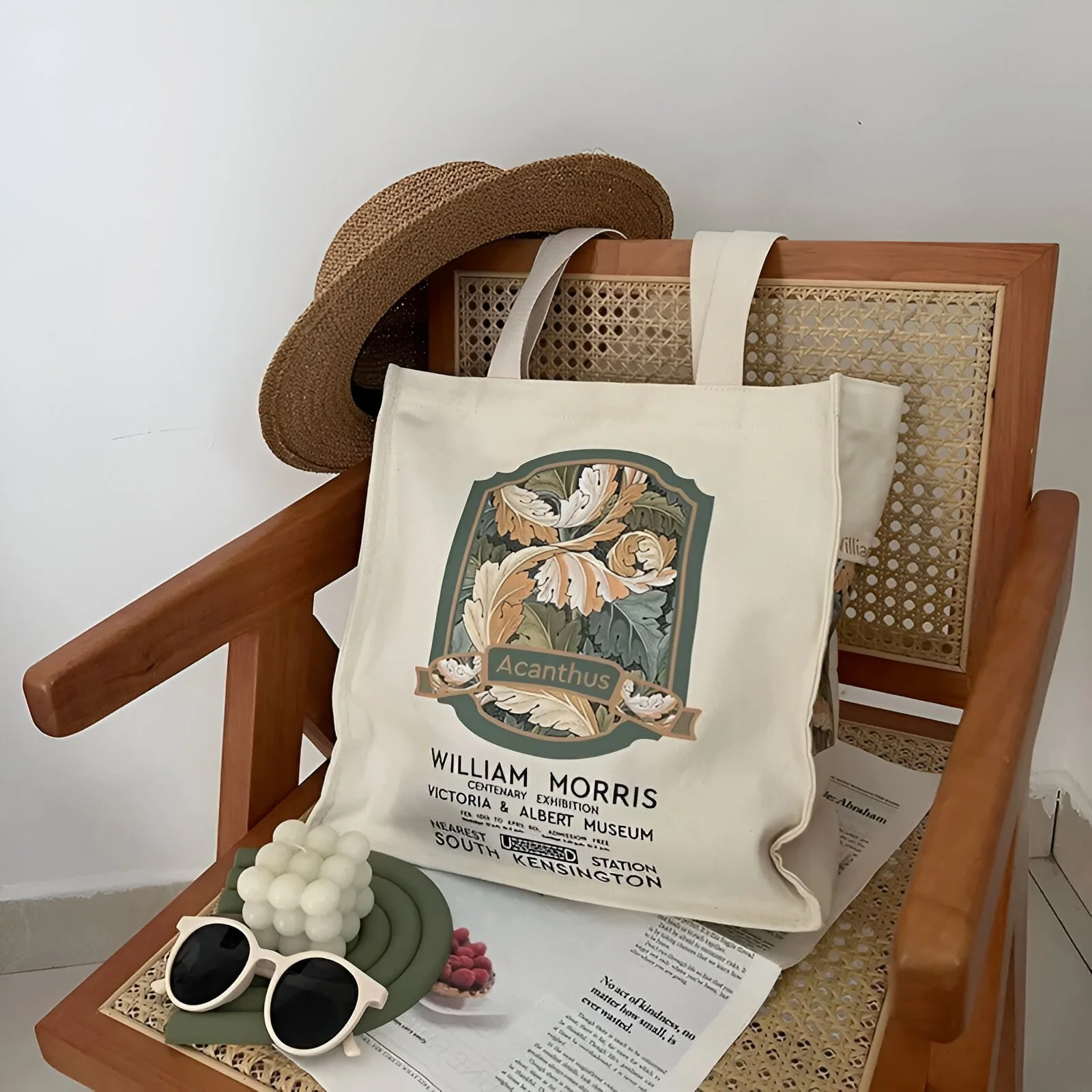 Floral Canvas Shoulder Tote Bag for Women