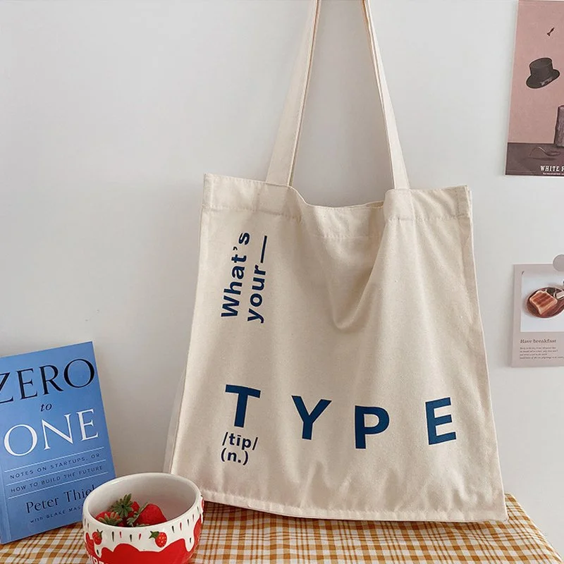 Large Canvas Shoulder Tote Bag for Women