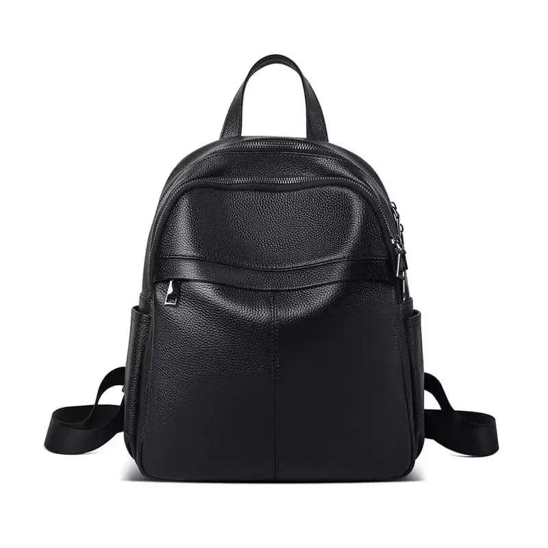 Women’s Vintage Leather Multi-Function Backpack with Phone Pouch