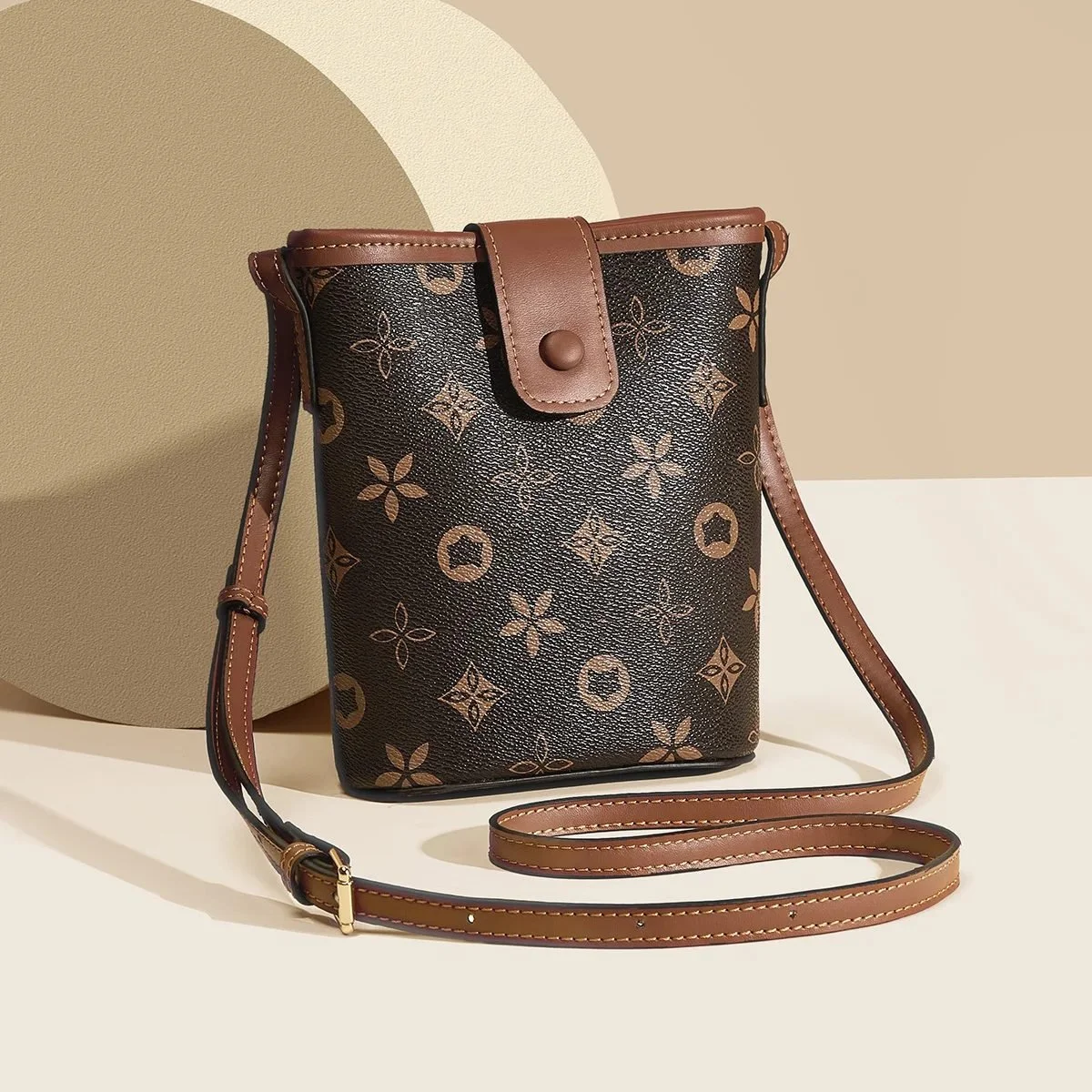 Women PVC Mini Crossbody Bucket Bag