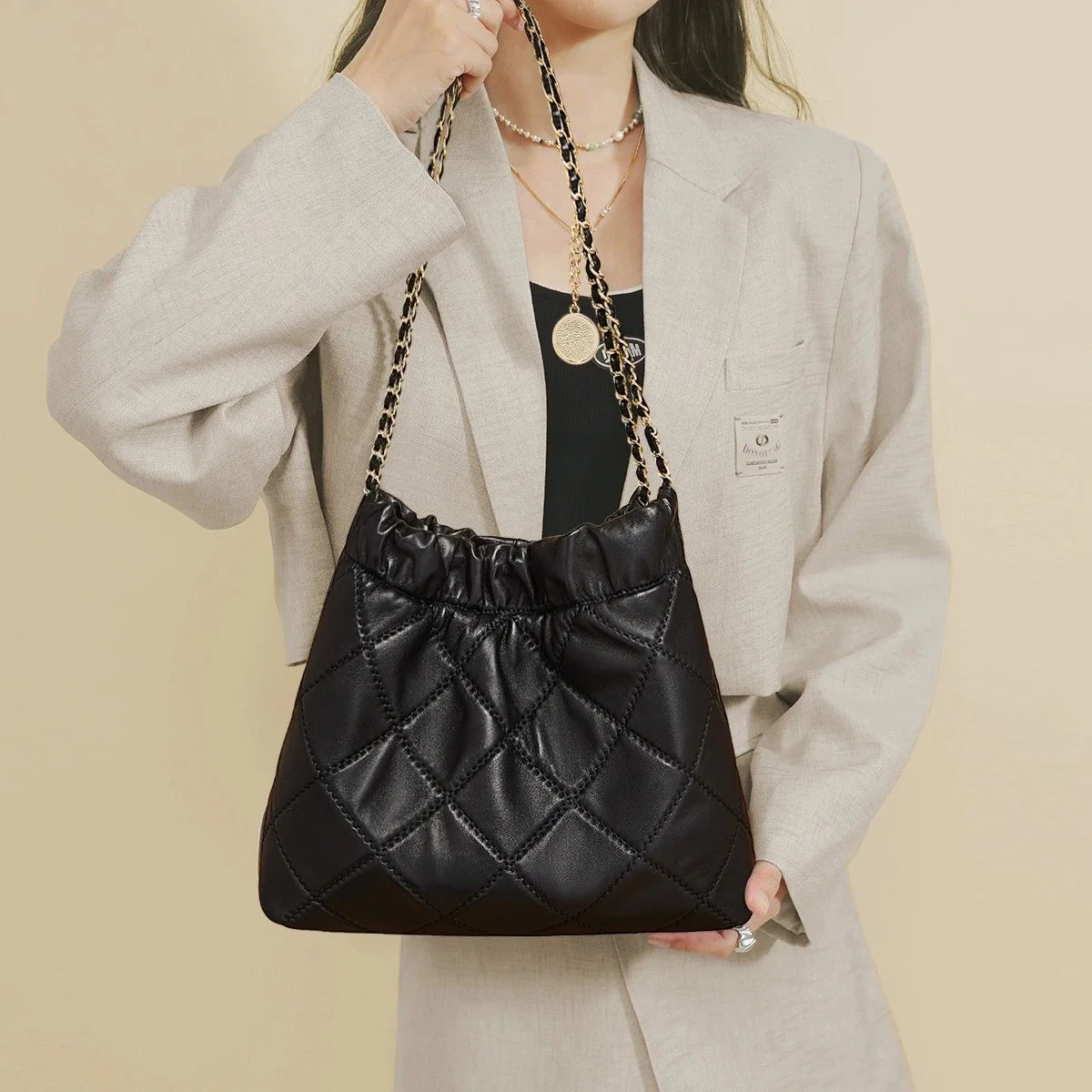Classic Sheepskin Women’s Genuine Leather Tote Bag