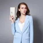 Women’s Split Leather Zipper Wallet Clutch