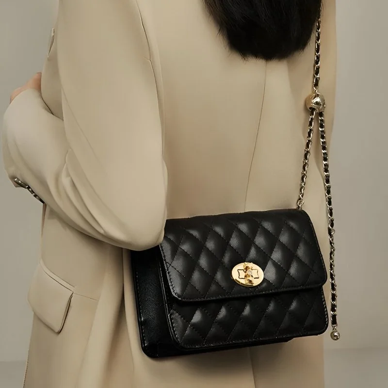 Women's Classic Leather Shoulder & Crossbody Chain Bag