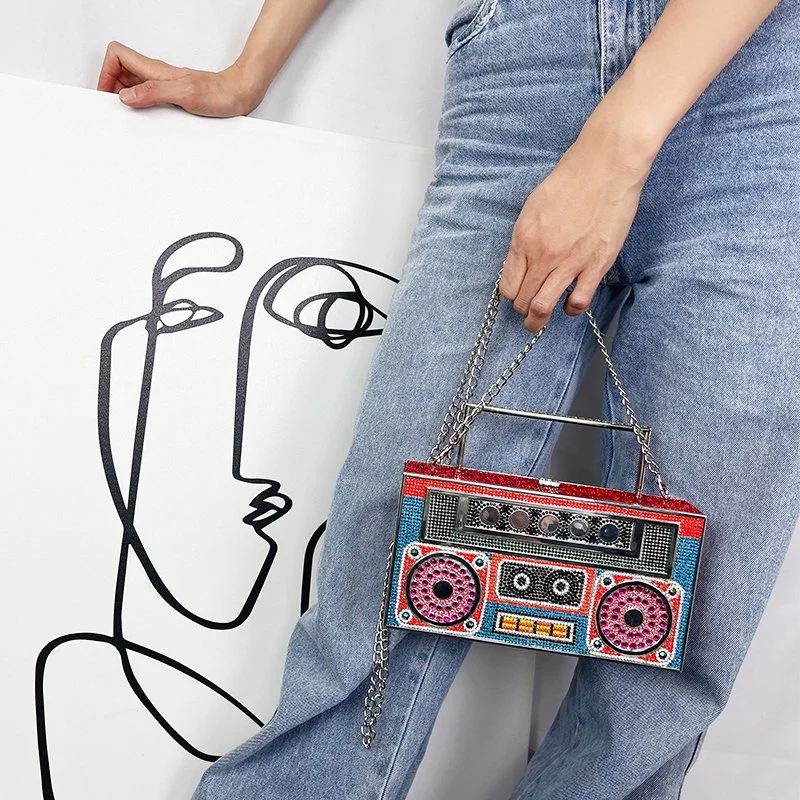 Diamond Radio Shape Party Evening Clutch Bag