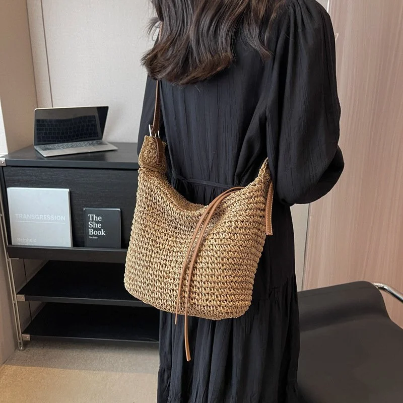 Boho Summer Straw Crossbody Bag