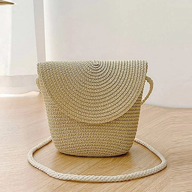 Woven Straw Mini Beach Crossbody Bag