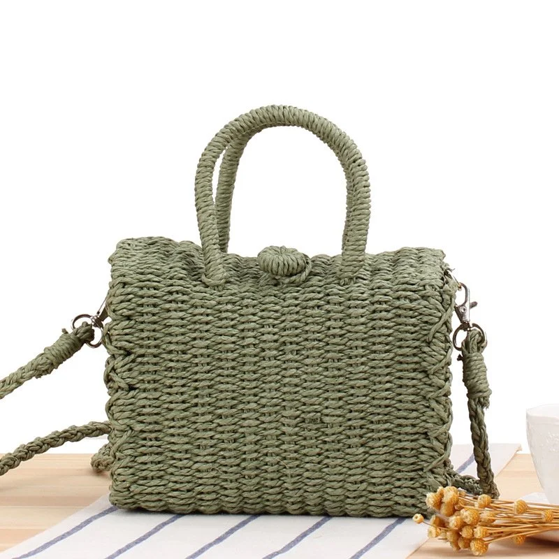 Boho Straw Beach Tote