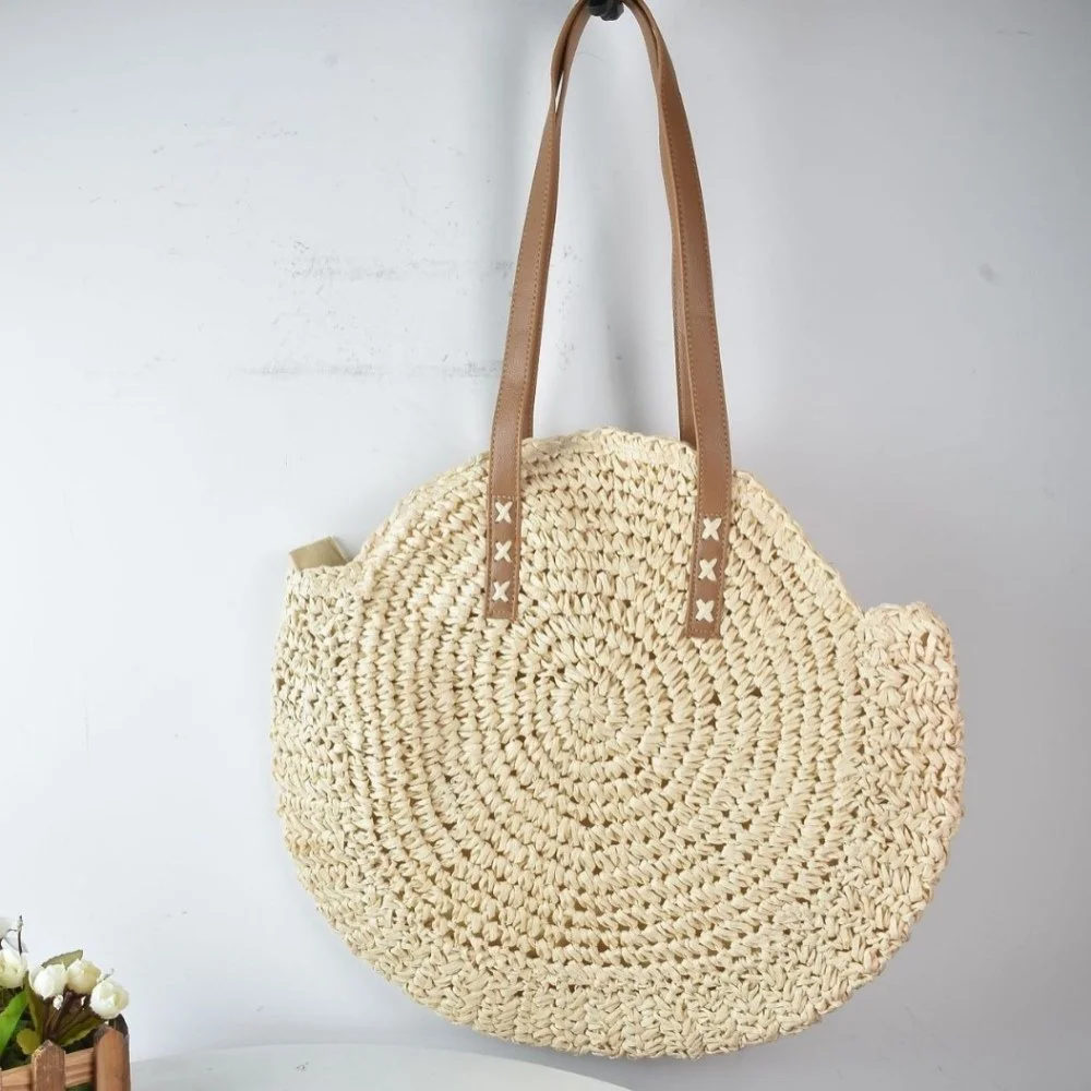 Hollow Woven Straw Shoulder Bag