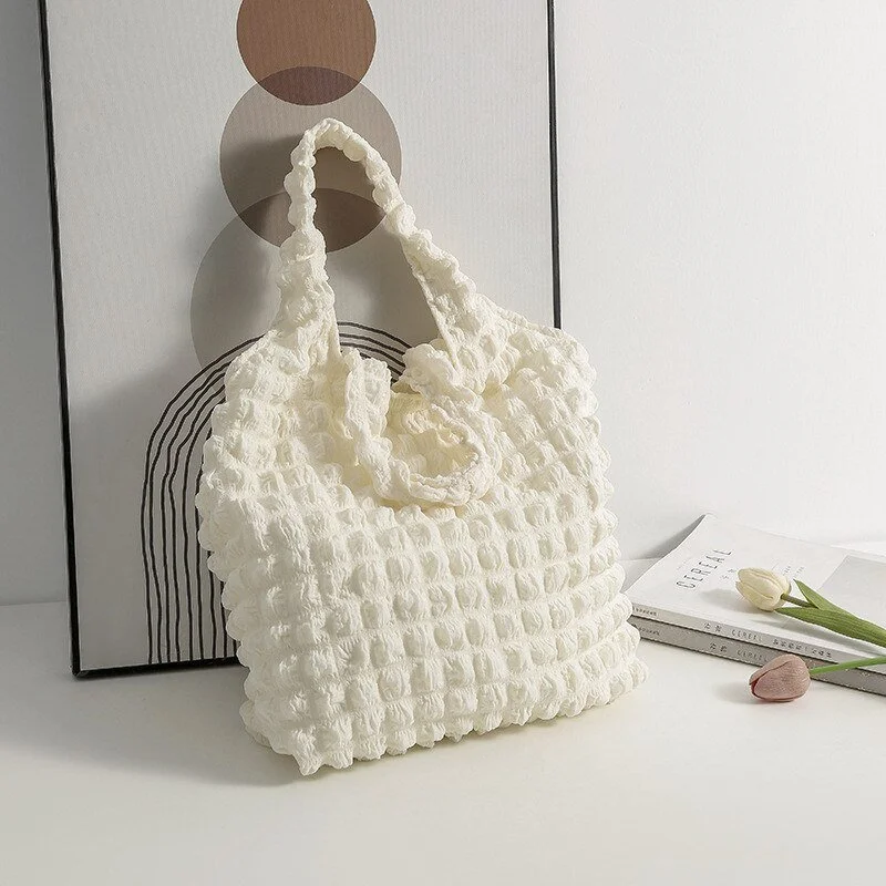 Summer Pleated Bubble Cloud Shoulder Bag