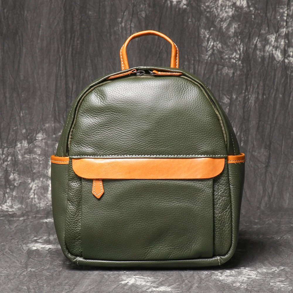 Trendy Small Leather Backpack