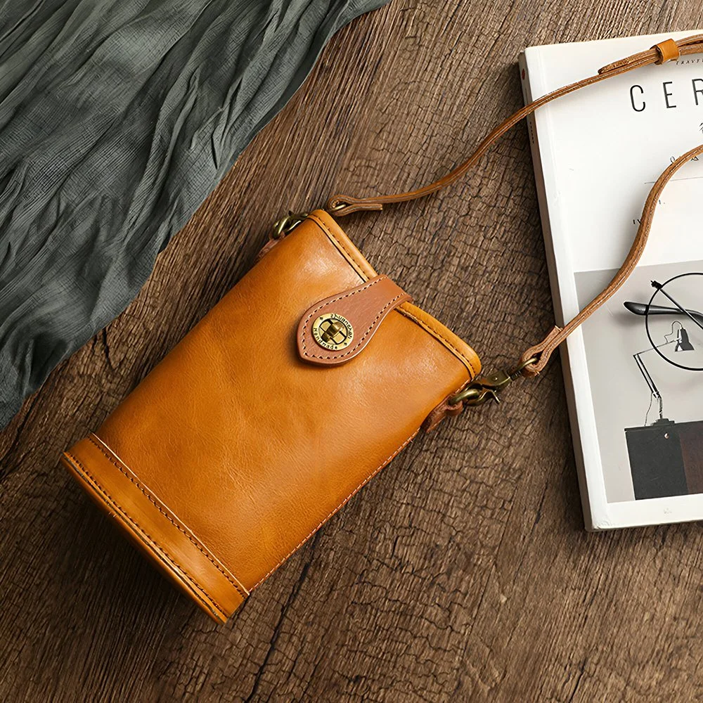 Genuine Cowhide Leather Small Crossbody Shoulder Bag for Women