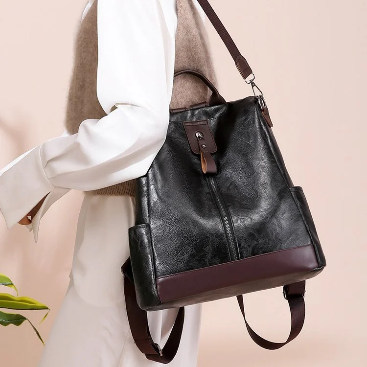 Anti-Theft PU Leather Women's Backpack
