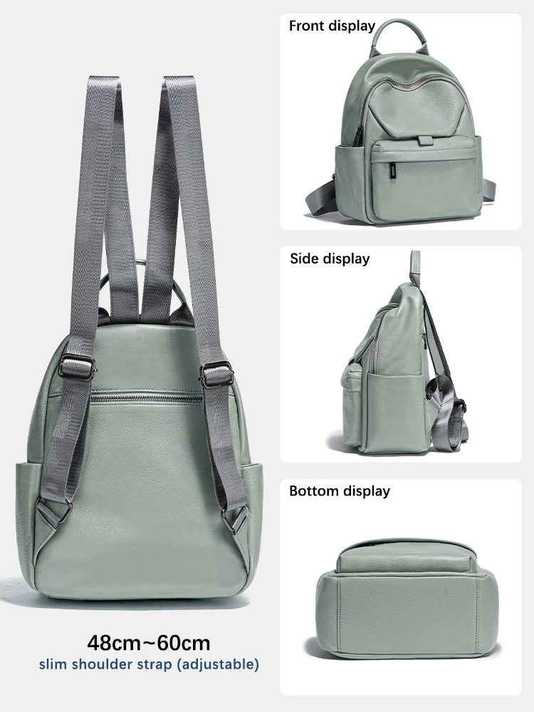 Genuine Leather Anti-Theft Backpack for Women