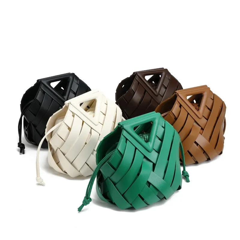 Women's Woven Hollow Out Crossbody Bucket Bag – Lightweight & Versatile
