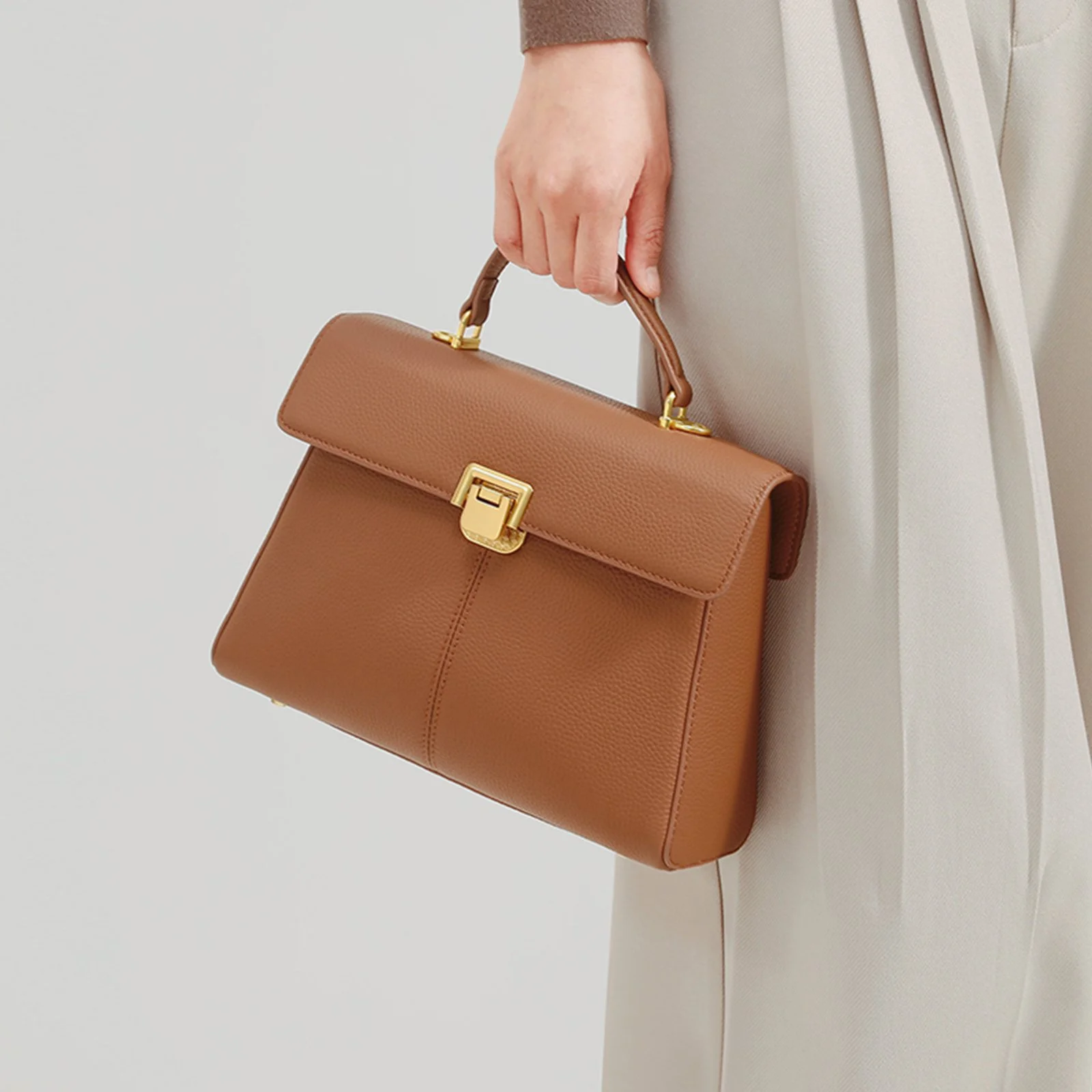 Genuine Leather Tote Handbag for Women – Large Capacity Crossbody Purse