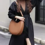 Genuine Leather Half Moon Shoulder Bag for Women – Chic & Versatile