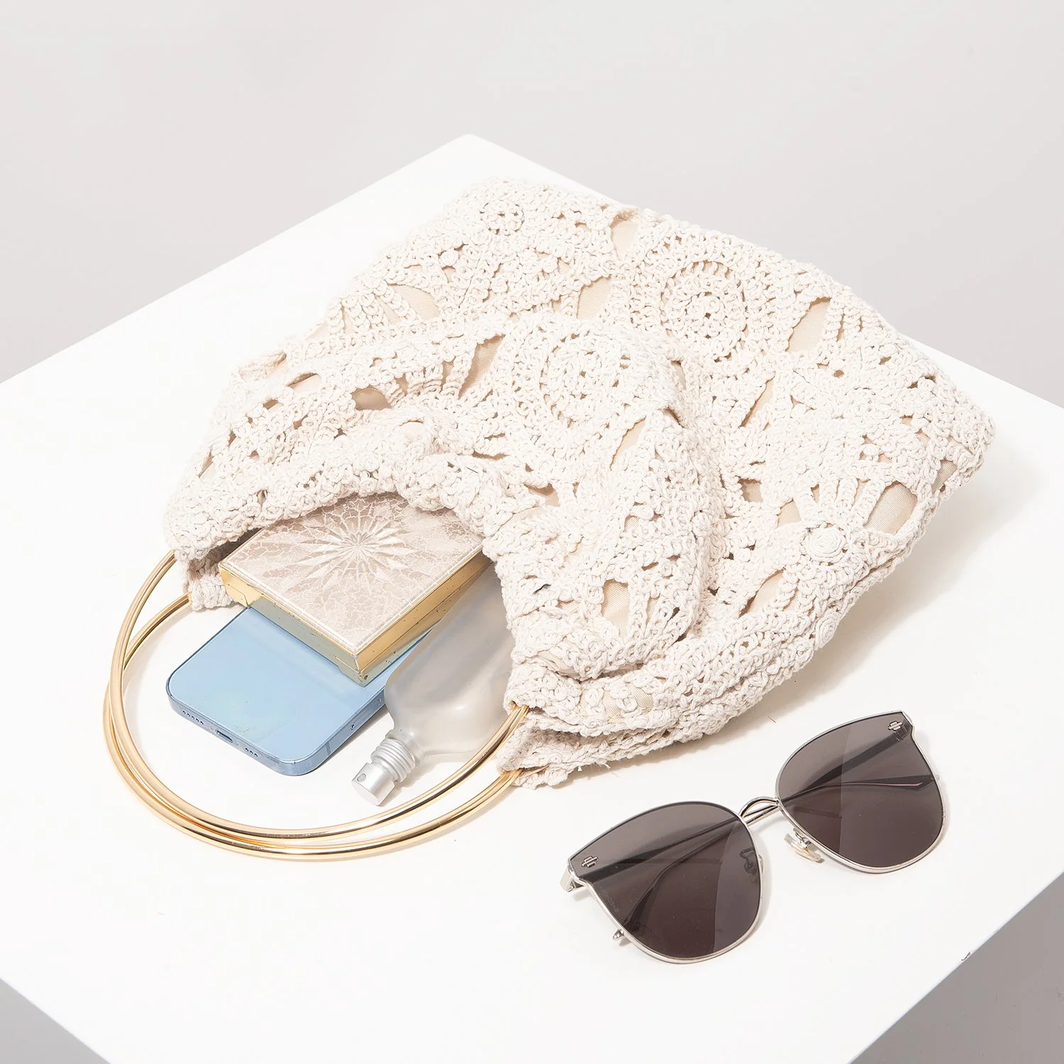 Boho Hollow Woven Crochet Beach Bag