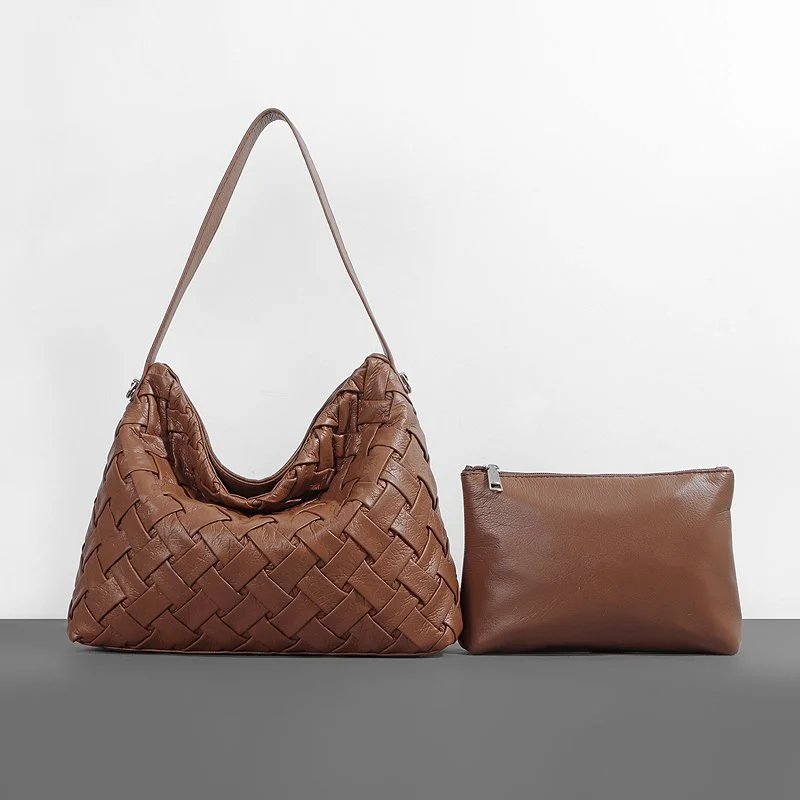 Luxury Women's Soft Bucket Hobo Bag - High Quality Designer Shoulder Bag