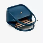 Women's Winter Wool Handbag with Leather Flap, Evening Purse and Shoulder Bag