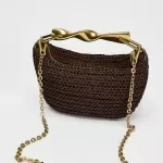 Summer Woven Half-Moon Straw Shoulder & Crossbody Tote Bag for Women