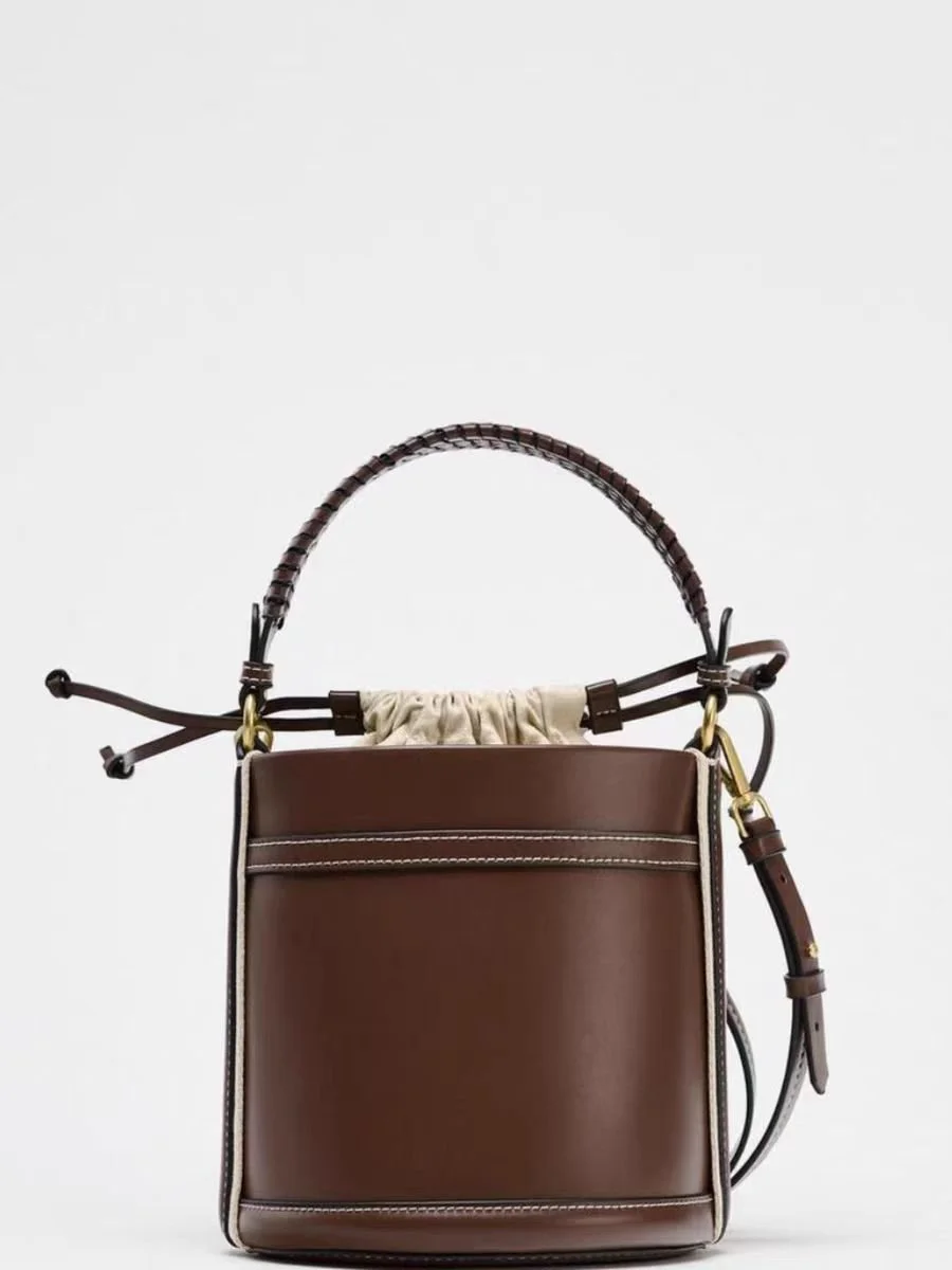 Women's PU Leather Bucket Shoulder Bag