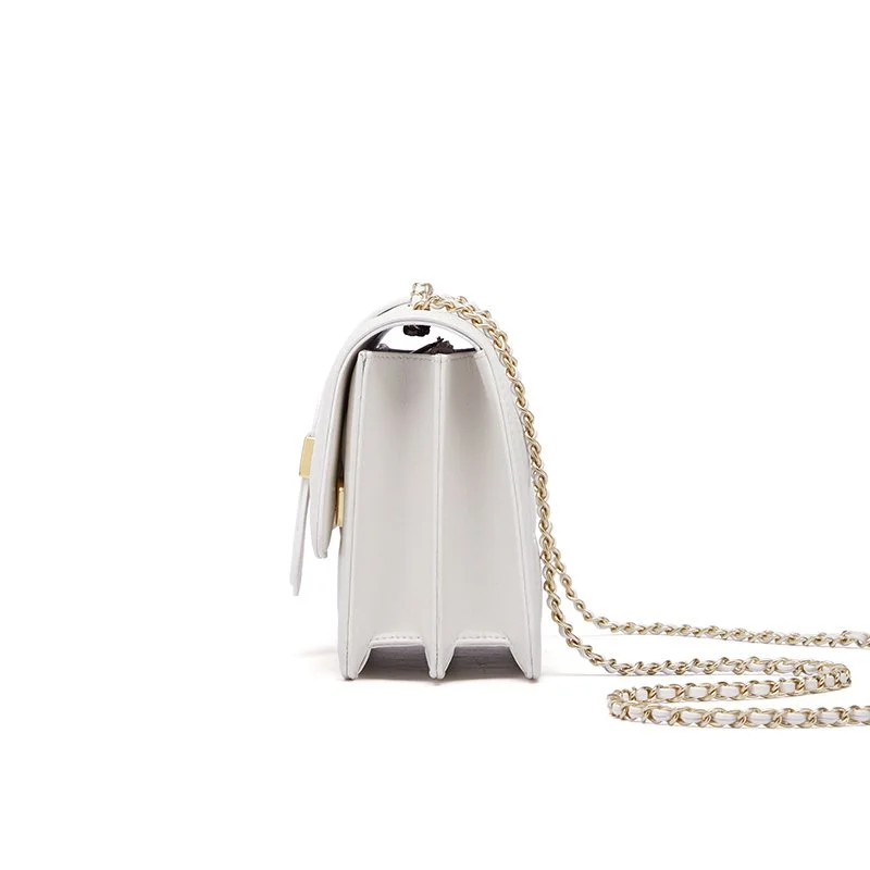 Elegant Off-White Chain Shoulder & Crossbody Bag – Fashion Square Design