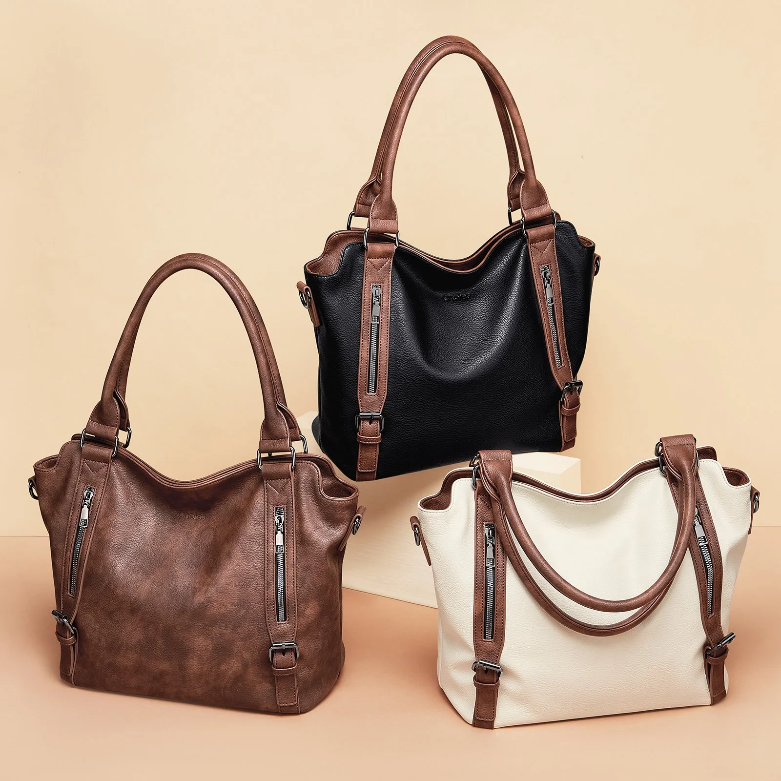 Vegan Leather Tote Bag – Stylish Large Shoulder Purse for Women