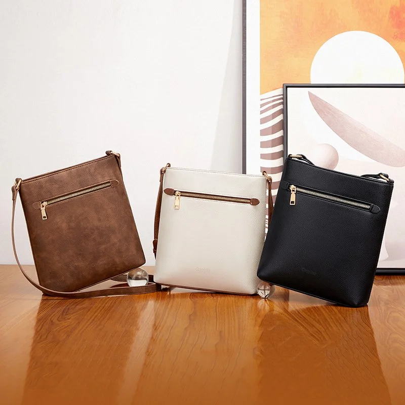 Elegant Soft Leather Crossbody Shoulder Bag for Women – Small & Versatile