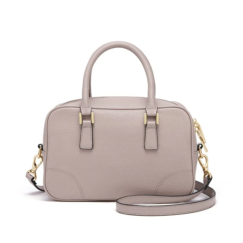 Elegant Leather Boston Shoulder Bag for Women – Versatile Crossbody Style