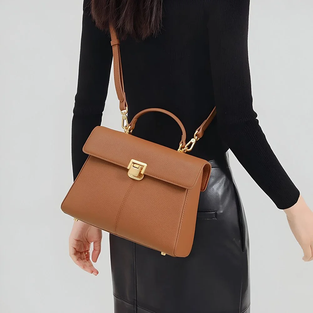 Luxury Genuine Leather Shoulder Bag – Soft Classic Crossbody for Women
