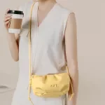 Chic Yellow Leather Shoulder & Crossbody Bag