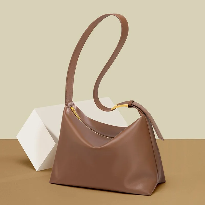 Classic Genuine Leather Women's Tote Bag with Shoulder & Crossbody Straps