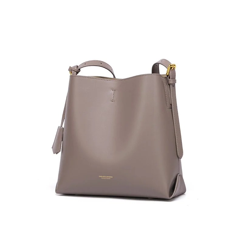 Luxury Soft Leather Bucket Bag – Fashionable Crossbody Shoulder Purse