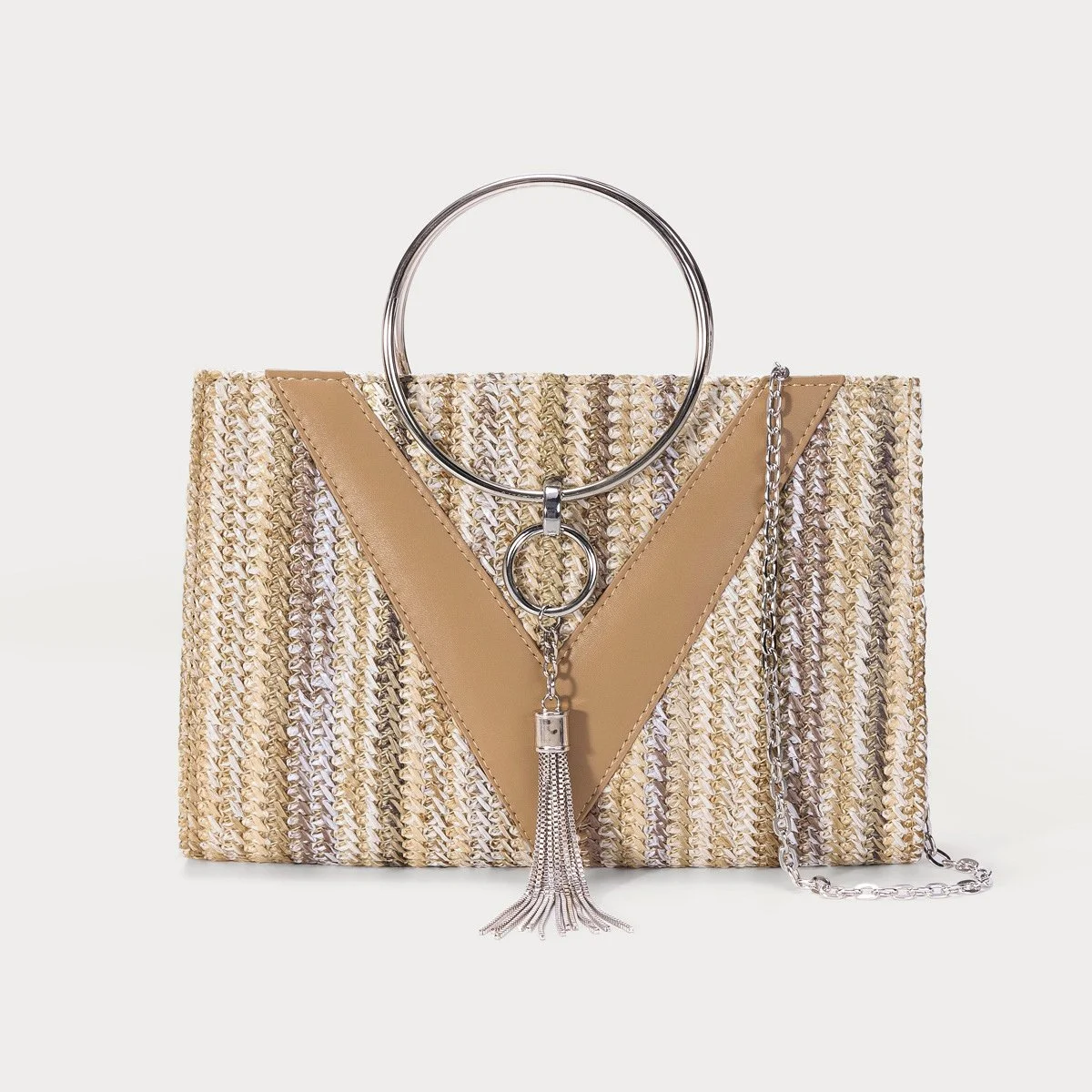 Elegant Straw Evening Clutch Purse for Weddings & Formal Events