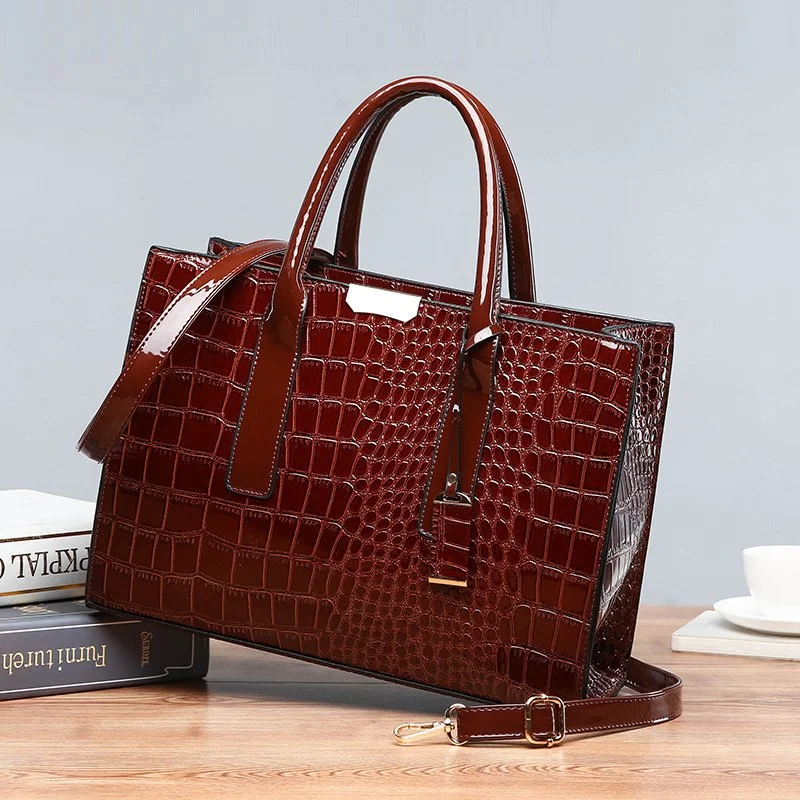 Elegant Crocodile Print Women’s Tote Bag