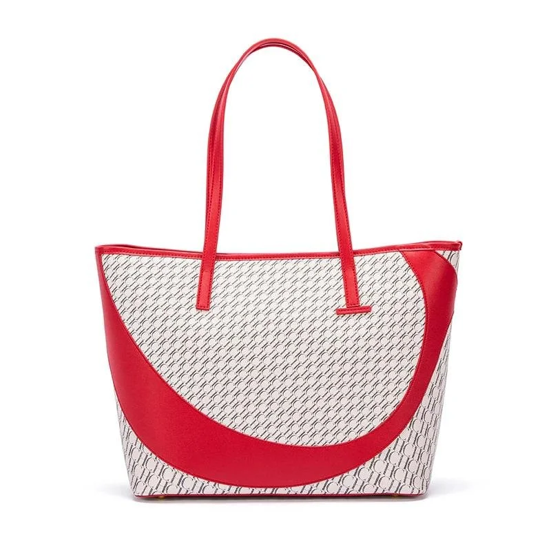 Red Large Capacity Tote Bag with Magnetic Closure