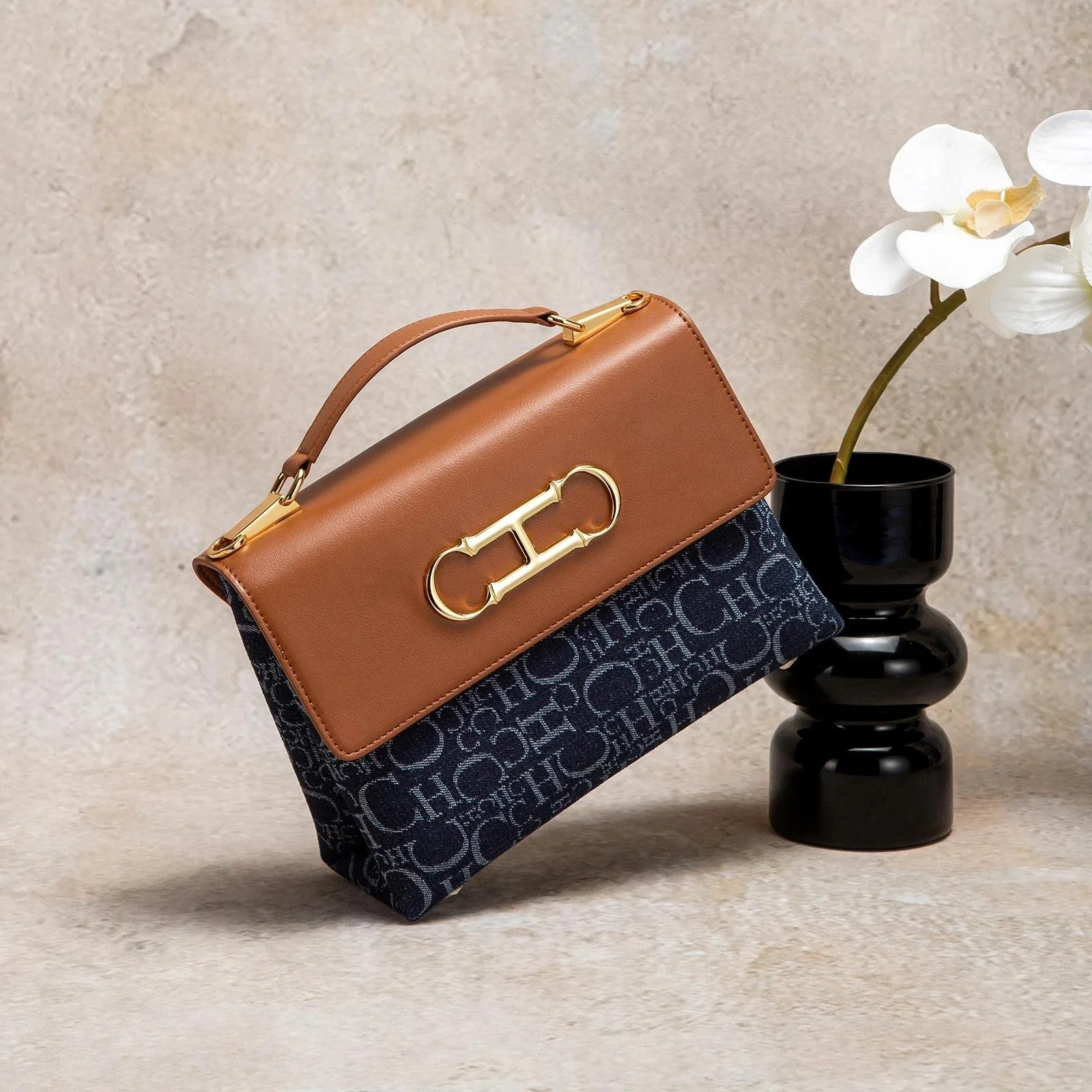 Women's Retro Splicing Shoulder Tote