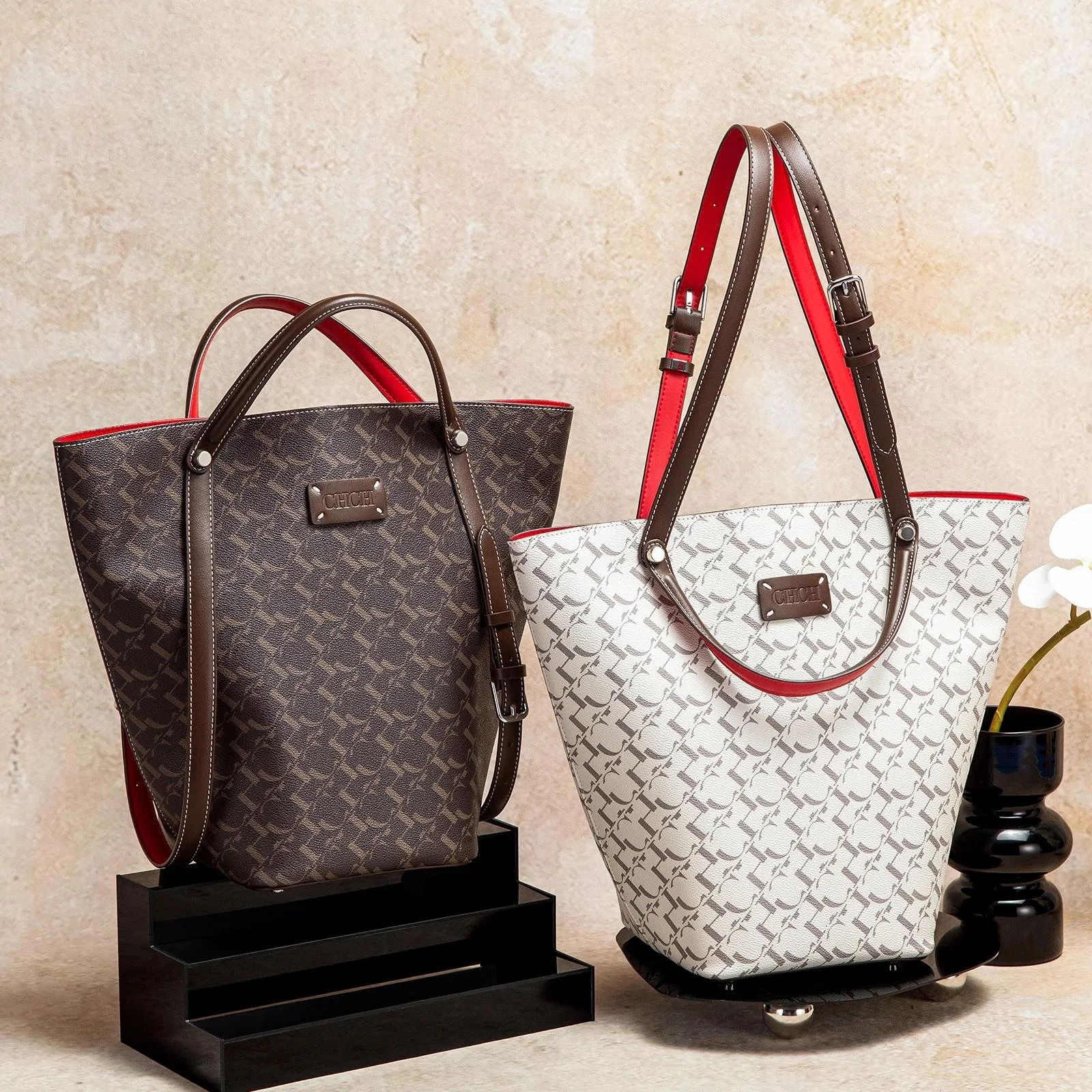 Women's Coffee Color Retro Tote Bag