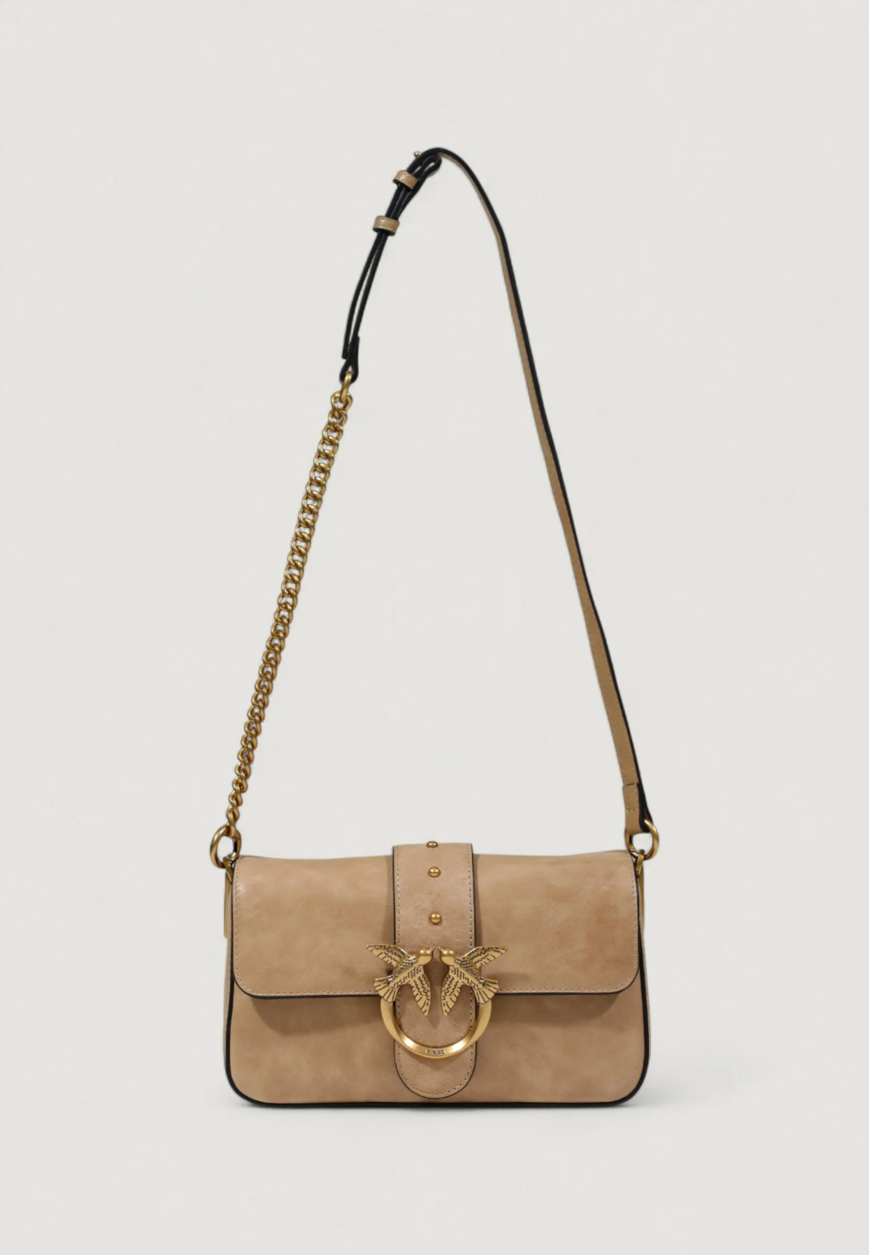 Pinko Women's Beige Leather Shoulder Bag – Spring/Summer Essential