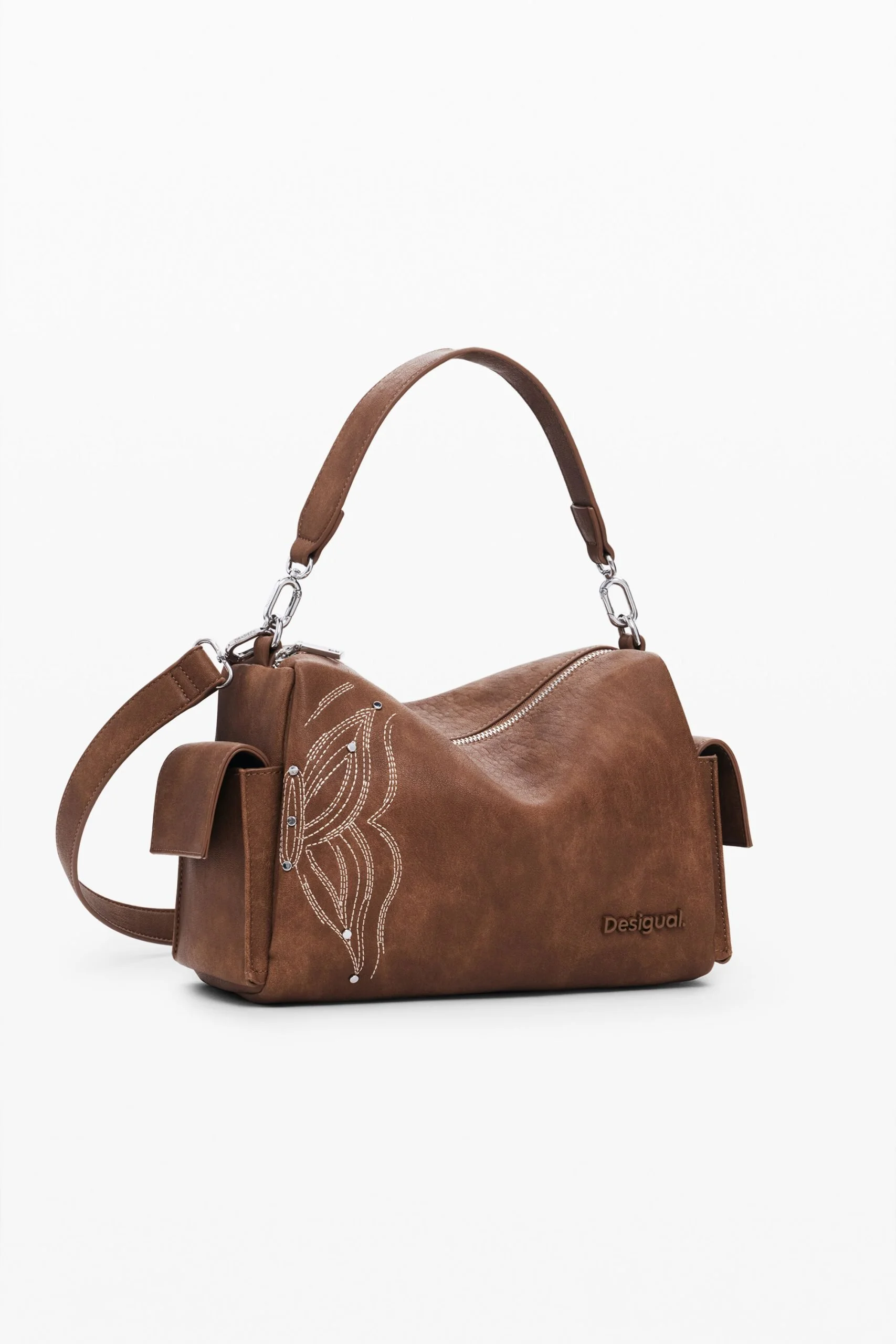 Desigual Women’s Brown Zip Shoulder Bag