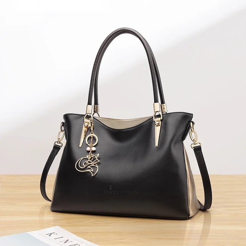 Elegant Leather Shoulder Tote Bag for Women