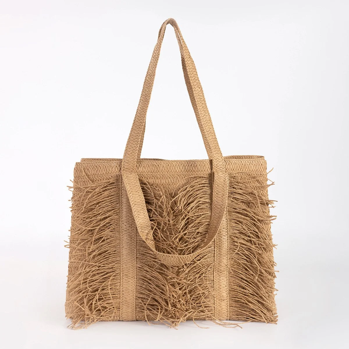Stylish Woven Straw Tote Bag with Tassel – Large Capacity Summer Beach Purse