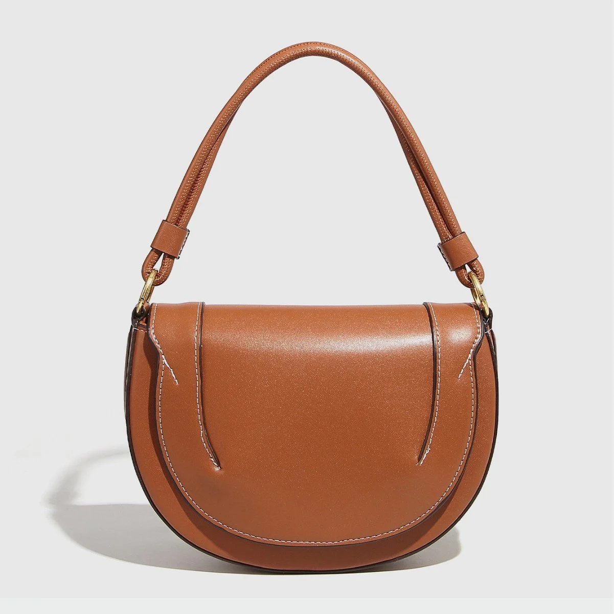 Elegant Burgundy Saddle Crossbody Bag – Small PU Leather Shoulder Purse