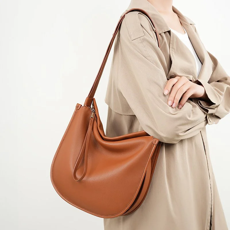 Genuine Leather Soft Cowhide Shoulder Tote